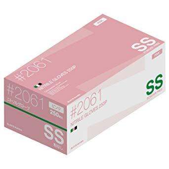 他サイト： 川西工業 ニトリル 使いきり手袋 粉なし ピンク SS #2061 1箱(250枚)(#2061 ピンク SS)の商品画像