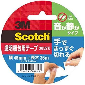 他サイト： 3M スリーエム スコッチ透明梱包テープ手でまっすぐ切れる(3852K)の商品画像