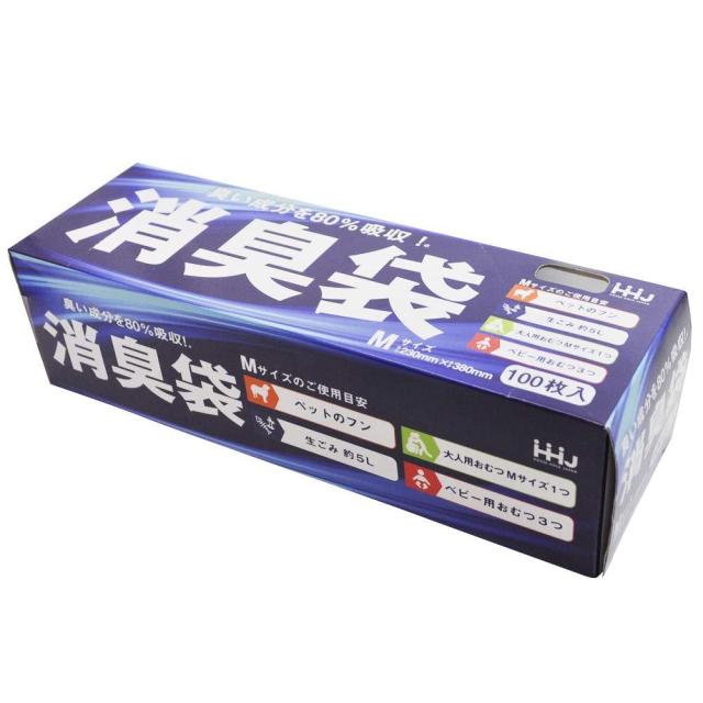 他サイト： ハウスホールドジャパン 臭い成分を80%吸収!消臭袋 AS05 M(100枚入)の商品画像