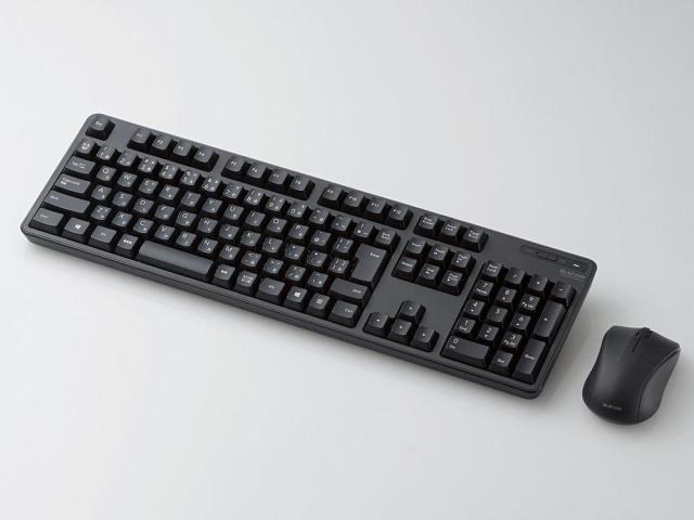 他サイト： ELECOM エレコム ワイヤレスキーボード メンブレン式 フルサイズ 省電力マウス付 ブラック TK-FDM106MBKの商品画像