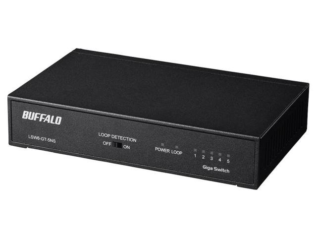 他サイト： BUFFALO バッファロー Giga 5ポート スイッチングハブ 電源内蔵 金属筐体 マグネット付 ブラック(LSW6-GT-の商品画像