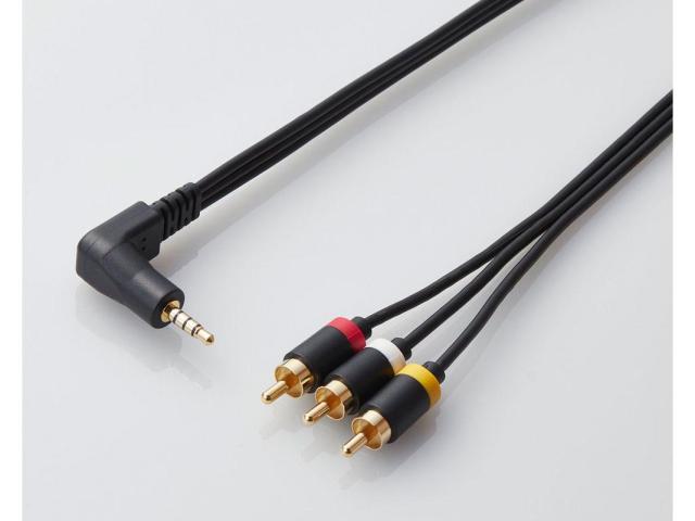他サイト： ELECOM エレコム AV売場/映像ケーブル/L型ミニピンプラグ(4極)-RCAピンプラグケーブル/1.0m/ブラック(DH-の商品画像