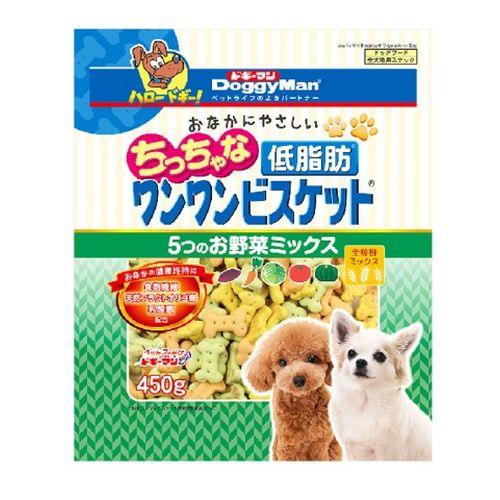 他サイト： ドギーマン おなかにやさしいちっちゃな低脂肪ワンワンビスケット 5つのお野菜ミックス450gの商品画像