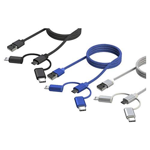 他サイト： アークス(axs) X-255 MFi認証 3.1A アルミUSBチャージャー&3in1マルチライトニングケーブル ブラック (の商品画像