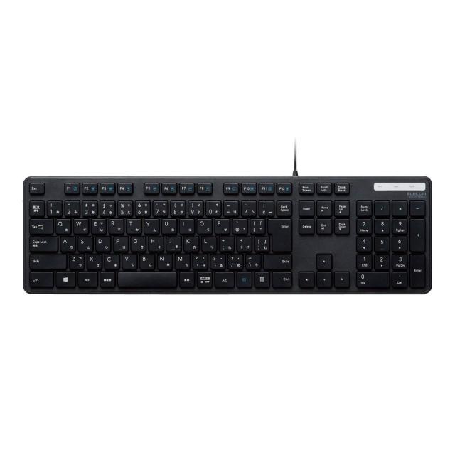 他サイト： ELECOM エレコム エレコム キーボード 有線 メンブレン 薄型 フルキーボード ブラック TK-FCM108XBKの商品画像