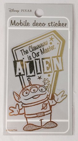 送料無料 Disney ディズニー トイストーリー エイリアン モバイルデコステッカー ゴールドのメタル感 Pvc ケータイ スマホ Iphone アの通販はau Pay マーケット Decoste