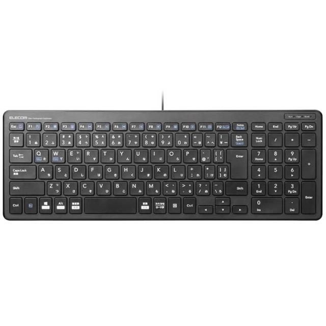 他サイト： エレコム キーボード 有線 パンタグラフ USB 薄型 コンパクト PS5 ブラック ELECOMの商品画像