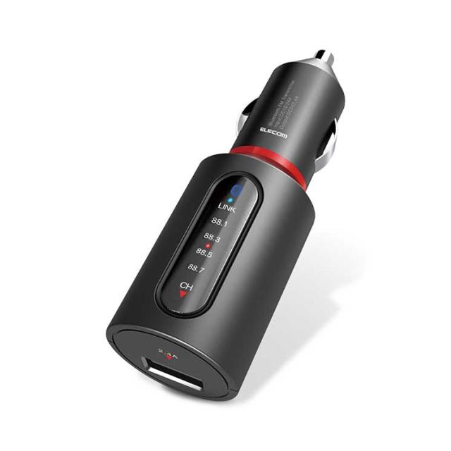 他サイト： エレコム FMトランスミッター Bluetooth USBポート付 2.4A おまかせ充電 4チャンネル ブラックの商品画像
