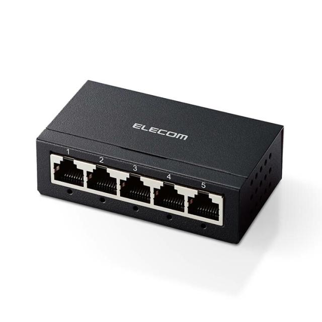 他サイト： エレコム スイッチングハブ LAN ハブ 5ポート Giga対応 1000/100/10Mbps 金属筐体 AC電源 ファンレスの商品画像