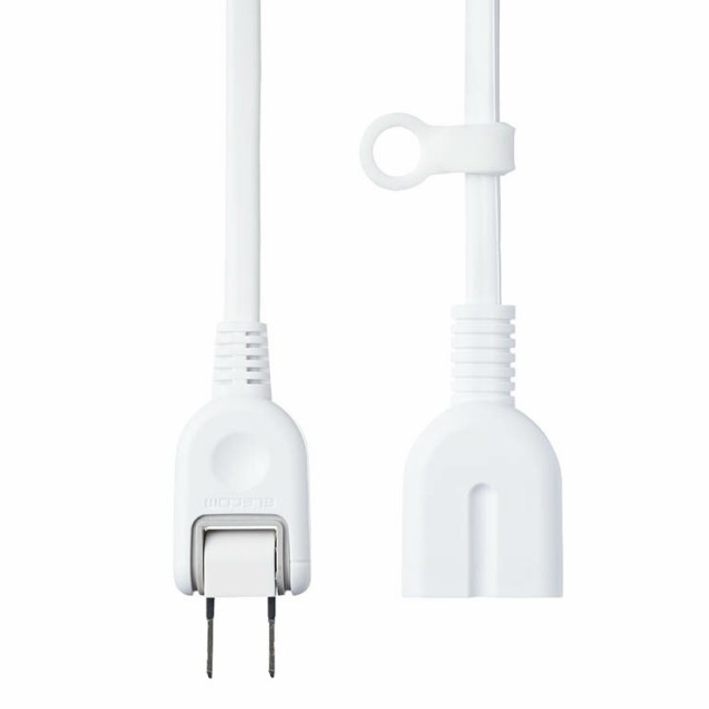 他サイト： エレコム 延長コード? 電源タップ コンセント 2m 2P 1個口 ほこりシャッター 絶縁キャップ スイングプラグ 吊り穴タグ付の商品画像