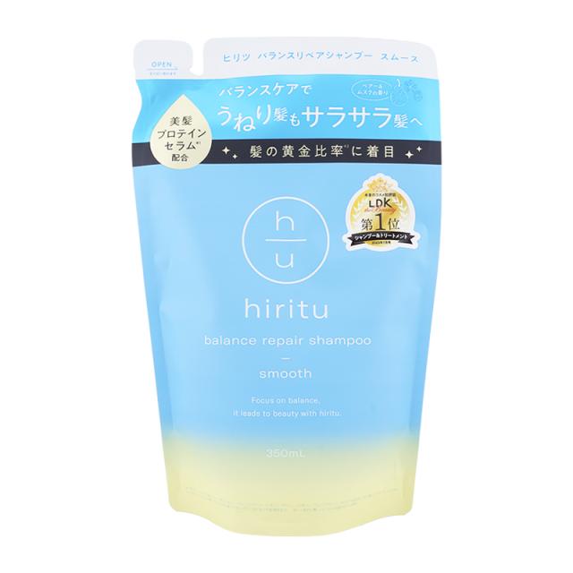 他サイト： hiritu ヒリツ バランスリペアシャンプー スムース 詰め替え 350mL シャンプー レフィル ヘアケア ダメージ補修 頭の商品画像