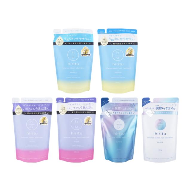 他サイト： [6種類から選べる]hiritu ヒリツ バランスリペアシャンプー ヘアトリートメント スムース モイスト オーロラ 詰め替え の商品画像