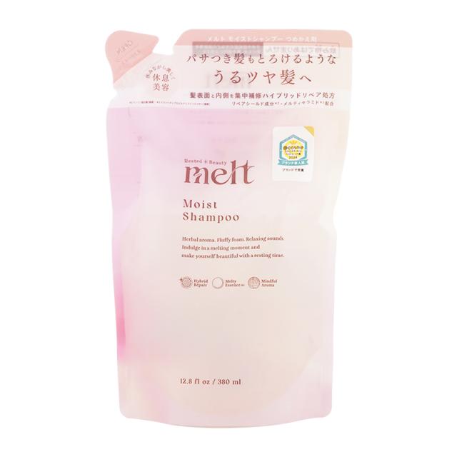 他サイト： melt メルト モイストシャンプー 詰め替え用 380ml ゼラニウム&ミュゲの香りヘアケア ツヤ髪 摩擦 シャンプー [ギフの商品画像