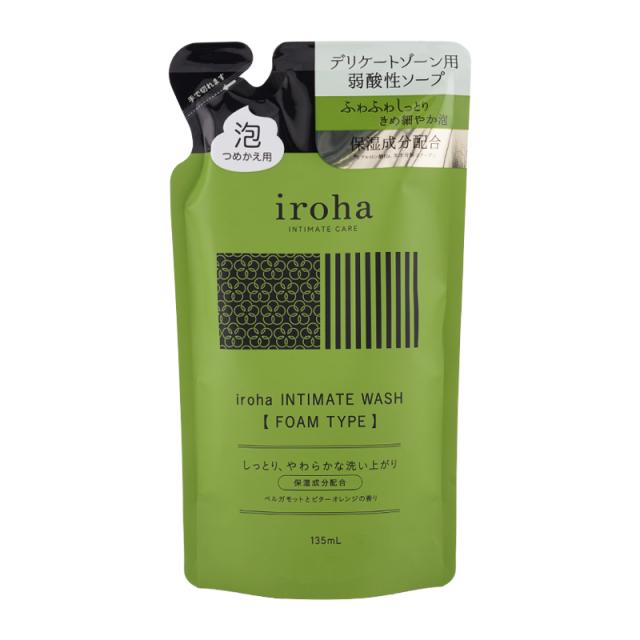 他サイト： iroha イロハ インティメートウォッシュ フォームタイプ ベルガモットとビターオレンジの香り詰め替え用 135mL デリケーの商品画像
