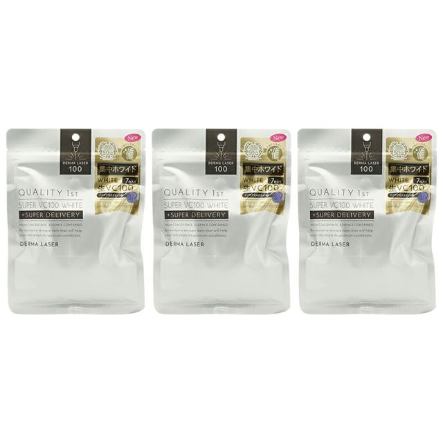 他サイト： [3個セット] QUALITY 1ST クオリティファースト ダーマレーザー スーパーVC100ホワイトマスク 7枚入 フェイスの商品画像