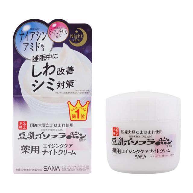 他サイト： sana サナ なめらか本舗 薬用リンクルナイトクリーム ホワイト 50g 豆乳発酵液 ナイアシンアミド ピュアレチノール [医の商品画像