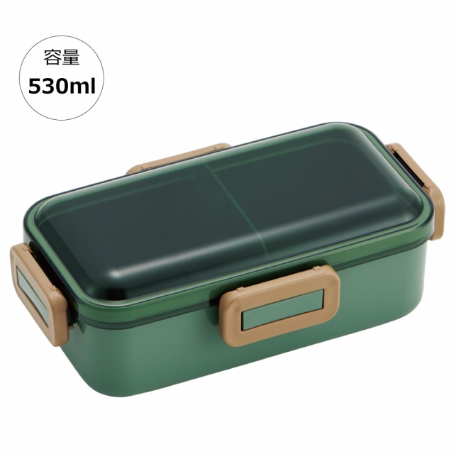 他サイト： 弁当箱 大人 一段 仕切り 食洗機 レンジ 対応 抗菌 日本製 容量 530ml スケーター PFLB6AG ロック セージグリの商品画像