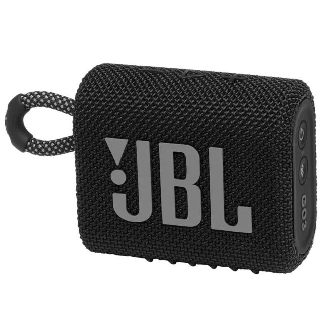 他サイト： JBL Go 3 ポータブル Bluetooth 防水 アウトドア スピーカー JBLGO3BLK ブラック【ラッピング対応可】の商品画像