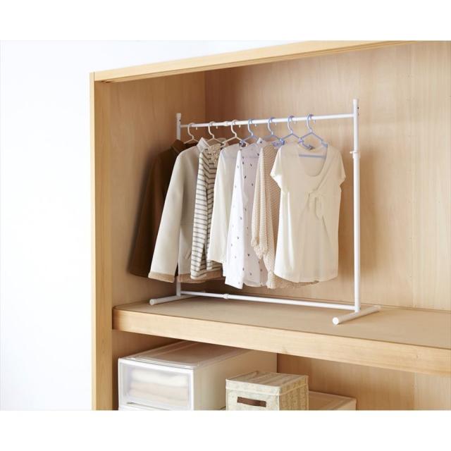 他サイト： 平安伸銅 OHW-10伸縮押入れハンガー白 ホワイト 押入収納 ブティックハンガー クローゼット 返品不可の商品画像