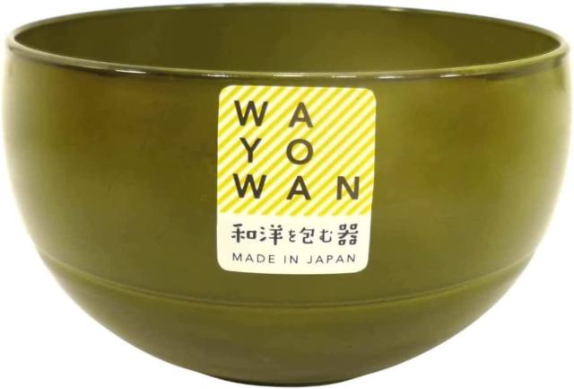 他サイト： アサヒ興洋 お椀 大椀 丸型 WAYOWAN カーキ 約直径12×高さ7.1cm 食洗機対応 電子レンジ対応 手になじむ 日本製の商品画像