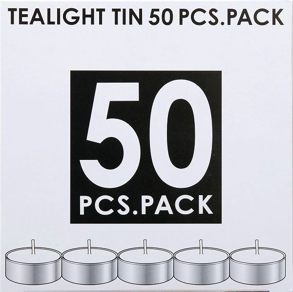 他サイト： カメヤマキャンドルハウス ティーライトティン T7790-00-50 入数:1箱(50個入)の商品画像