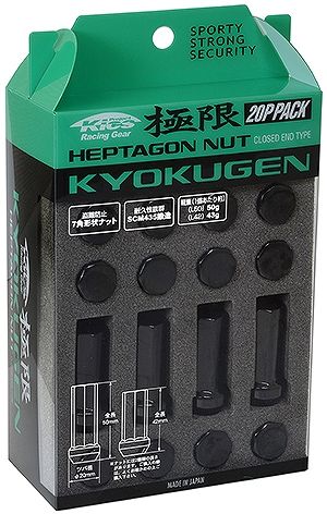 他サイト： 協永産業/KYO-EI 極限ナット ブラック M12×P1.5 7角形ヘプタゴンナット HPF1B4の商品画像