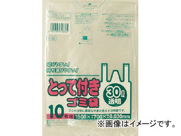 他サイト： サニパック Y-38とってつき30L10枚 透明 Y-38-CL(4693558) JAN:4902393358385の商品画像