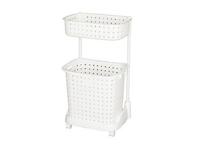 他サイト： レクエア ランドリーバスケット 2段 ホワイト (0328106)の商品画像