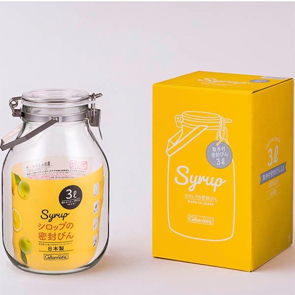 他サイト： 星硝 セラーメイト 取手付密封びん 3L ガラス保存容器・保存びん (00204095)の商品画像