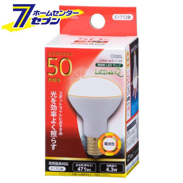 他サイト： オーム電機 LED電球 ミニレフランプ形 E17 50形相当 電球色06-0769 LDR4L-W-E17 A9[LED電球・直の商品画像