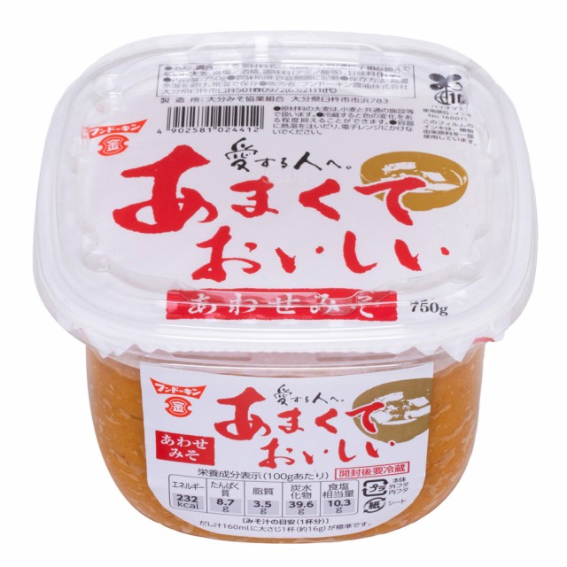 他サイト： みそ 甘口 あまくておいしいあわせみそ 750g   フンドーキン醤油 [味噌汁 ミソ 国産 合わせみそ]の商品画像