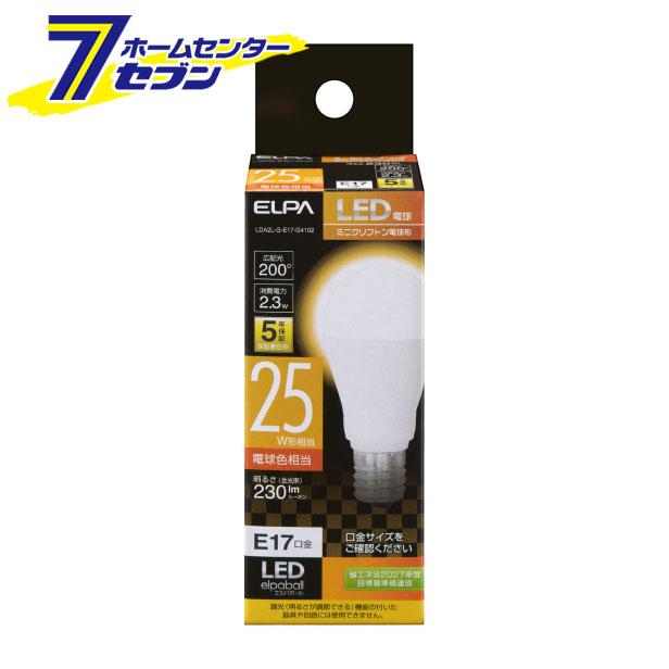 他サイト： LED電球 ミニクリプトン球形 電球色 LDA2L-G-E17-G4102 エルパ [口金E17 25W形 密閉型器具対応]の商品画像