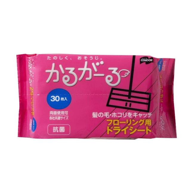 他サイト： フローリング用 ドライシート 30枚入 かるがーる  [フローリングシート 抗菌 両面可 共通サイズ 山崎産業]の商品画像