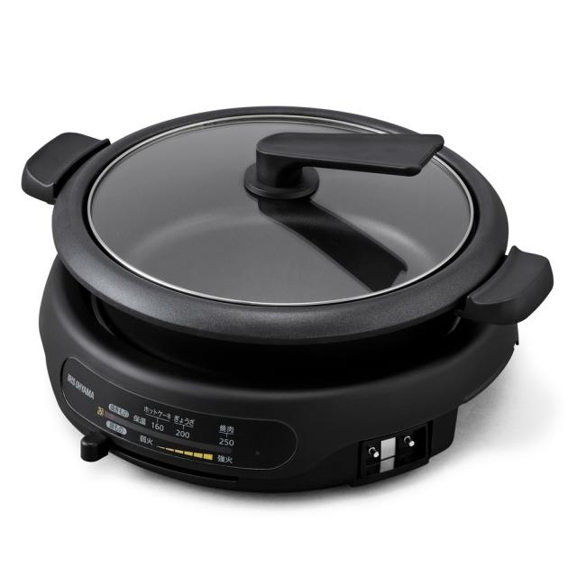 他サイト： グリルなべ 1枚プレート (ブラック) IGU-B1-B アイリスオーヤマ [グリル鍋 ホットプレート 本体 卓上鍋 マルチクッの商品画像