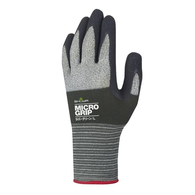 他サイト： マイクログリップ ラバーグリーン グリーン/グリーン S 1双入 344 [ゴム手袋 作業手袋 快適性 作業性 フィット性 緑 の商品画像