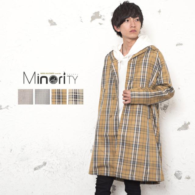 コート メンズ ロングコート メンズ スプリングコート チェックコート