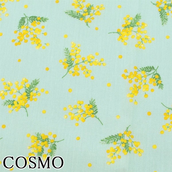 [AFR4] コスモ ミモザの花 Cグリーン 10cm単位 切り売り AP-4187-10 ブロード生地 【TEX】の通販はau PAY マーケット  まんま母さんのりぼん au PAY マーケット－通販サイト