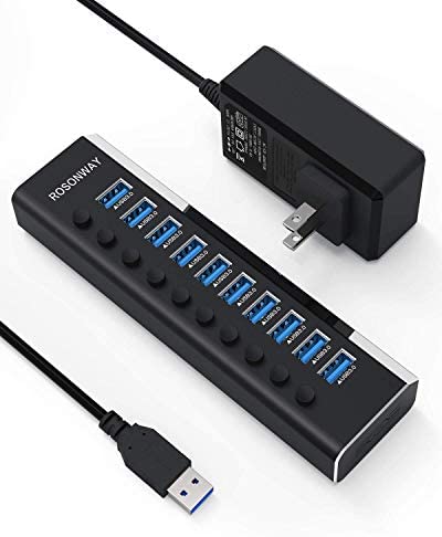 他サイト： USB3.0ハブ 電源付き ROSONWAY 10ポート USBハブ アルミ製 5Gbps高速転送 セルフパワー USB拡張 独の商品画像