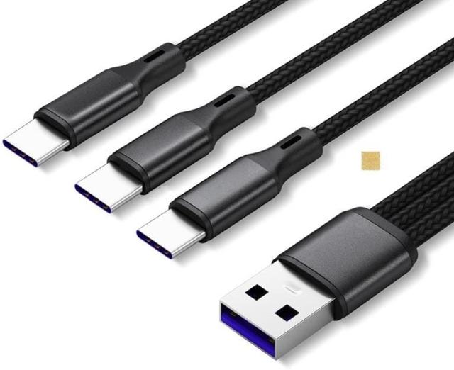 他サイト： Sound Wave ((( 5A 急速充電 3In1 ナイロン編み 三股 20cm )) 充電 Type C TypeC USの商品画像