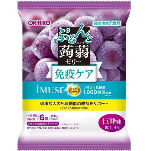 他サイト： ぷるんと蒟蒻ゼリー パウチ プラズマ乳酸菌 巨峰(20g*6個入) の商品画像