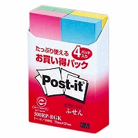 他サイト： 3M Post-it ポストイット お買い得パック ふせん(3M-500RP-BGK) 目安在庫=○の商品画像