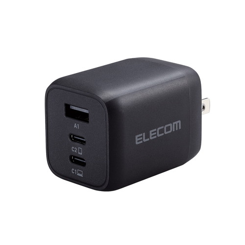 他サイト： エレコム ノートパソコン 充電器 PD 65W PPS対応 タイプC ×2 USB A ×1 ブラック(ACDC-PD4465Bの商品画像