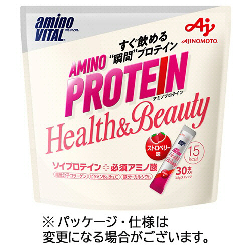 他サイト： 味の素 アミノバイタル アミノプロテイン Health&Beauty ストロベリー味 1パック(30本)(889723) 目安在の商品画像