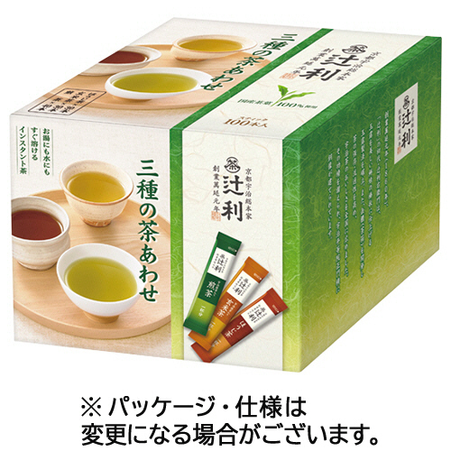 他サイト： 片岡物産 辻利 インスタントバラエティパック 三種の茶あわせ 0.8g 1箱(100本)(410555) 目安在庫=○の商品画像