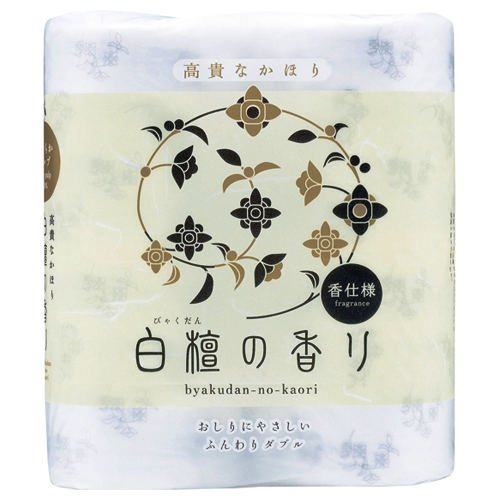 他サイト： 四国特紙 トイレットペーパー 白檀の香り ダブル 芯あり 30m 1パック(4ロール)(ビヤクダン30M4R) 取り寄せ商品の商品画像