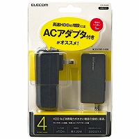 他サイト： エレコム USBHUB3.0 A408S ACアダプタ付 セルフパワー 4ポート ブラック(U3H-A408SBK) メーカー在の商品画像