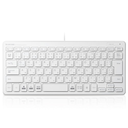他サイト： エレコム 有線ミニキーボード パンタグラフ式 薄型 ホワイト TK-FCP096WH メーカー在庫品の商品画像