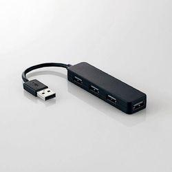 他サイト： エレコム USBHUB2.0 カラフルモデル バスパワー 4ポート ブラック U2H-SN4NBBK 取り寄せ商品の商品画像