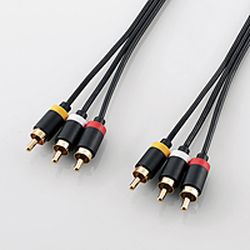 他サイト： エレコム AVケーブル TV-ビデオデッキ用 RCAピンプラグ×3-RCAピン×3 2.0m(DH-WRYN20) メーカー在庫の商品画像