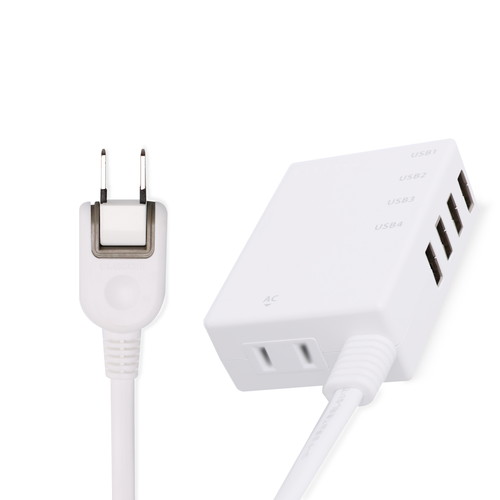 他サイト： エレコム USBタップ USBメス×4 AC×1 ケーブル60cm 3.1A ホワイト(MOT-U06-2144WH) メーカーの商品画像